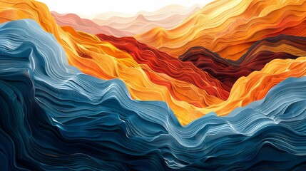 Wall Mural - Abstract Canyon Patterns, Dynamic representations of canyon formations with exaggerated colors and shapes