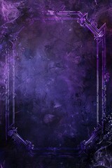 Wall Mural - Concept art for a fantastical purple RPG card featuring a mythical landscape illustration and a whimsical border, designed in a charming cartoon aesthetic.