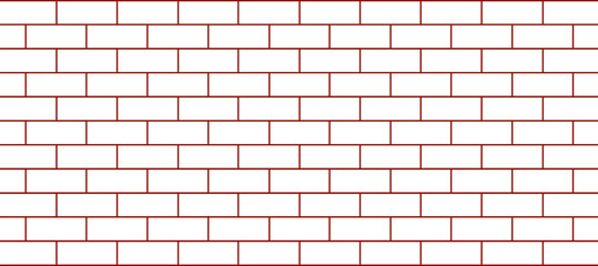 Poster - White and red brick wall background