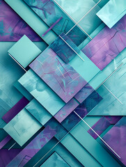 Wall Mural - A blue and purple abstract painting with a lot of different shapes and lines. The painting is full of color and seems to be very lively and energetic