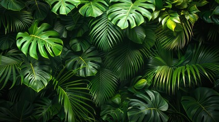  A lush green jungle with many leaves and vines