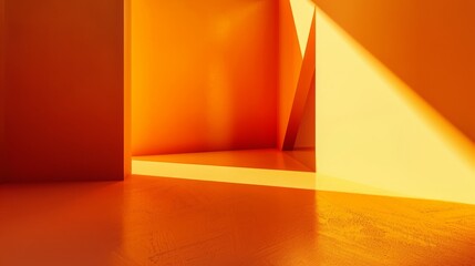 Wall Mural - red background in minimal architectural style, light dispersion and shadow effects.