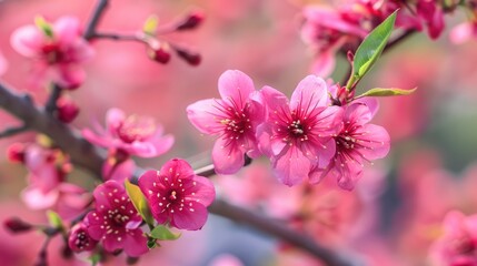 Wall Mural - Cherry blossom flowers bloom during the spring season