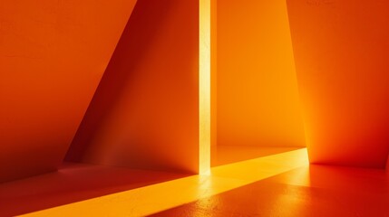 Wall Mural - architectural background in minimal red, refraction of light and shadows.
