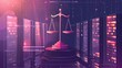 © Bijac - digital law concept justice scales and data center representing duality of jurisprudence and technology concept illustration