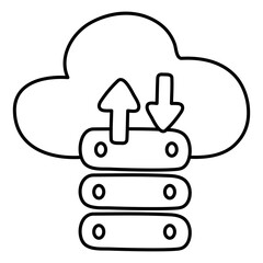 Sticker - A colored design icon of cloud datacenter

