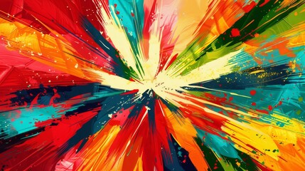 Wall Mural - Abstract Starbursts, Dynamic starburst patterns with vibrant colors and high contrast