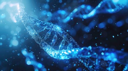 DNA gene background science helix cell genetic medical biotechnology biology bio. Technology gene DNA abstract molecule medicine blue 3D background research digital futuristic human concept health.