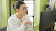 © Krakenimages.com - Young beautiful hispanic woman business worker using computer working at the office