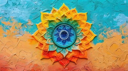 Wall Mural - Vibrant Pride Day Mandala Art Painted on Wall Illustration