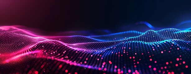 abstract background with glowing polygonal lines and dots. big data technology concept with complex 