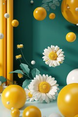 Wall Mural - eggs and flowers