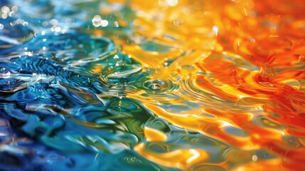 Wall Mural - Abstract Water Reflections, Artistic representations of water reflections with dynamic shapes and bright colors