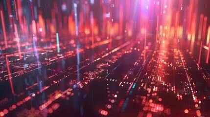 futuristic digital data visualization financial graphs and binary code holographic interface abstract 3d render
