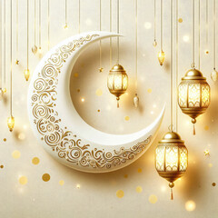 Decorative eid moon for holy festival background