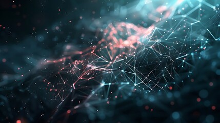 Futuristic Sci-Fi Template with Dynamic Plexus Effect and Copyspace for Text.