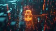 © pipo - A digital lock symbolizing secure account login, glowing softly amidst binary code strands