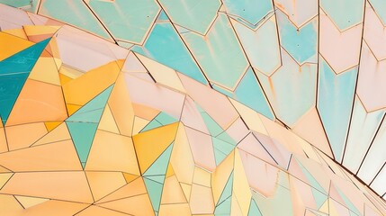 Canvas Print - Detailed view of the tessellated tile pattern at the Sydney Opera House, vibrant under noon sun. 