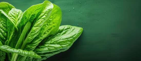 Poster - Close-up image showcasing a healthy vegetable plant's fresh green leaf with copy space image.