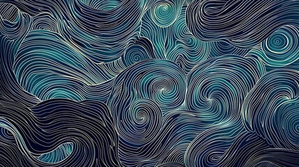 Wall Mural - Abstract blue and green waves. Vector illustration. Can be used as a background for web design, fabric design, and other creative projects.