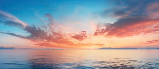 Poster - Beautiful morning sky with a sunrise over the sea, perfect for a copy space image.