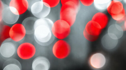 Blurred red and Silver White Bokeh Background Abstract Blur Concept, Abstract background with bokeh with copyspace, 16:9, 300dpi