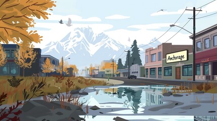 Wall Mural - Anchorage city