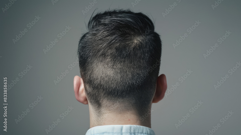 See photos of the front and back of a man's head before and after a ...