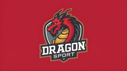 Wall Mural - Sporty dragon logo illustration