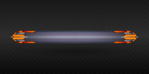 Wall Mural - Metallic and Orange Colored Game GUI Lower Third Title Banner for Game UI Design