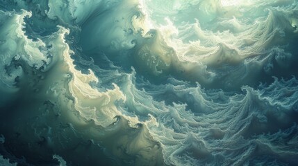 Wall Mural - Fractal Oceans, Ocean waves created from fractal patterns