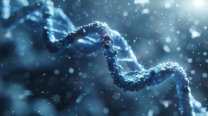 Leinwandbilder - DNA gene background science helix cell genetic medical biotechnology biology bio. Technology gene DNA abstract molecule medicine blue 3D background research digital futuristic human. Generative AI.