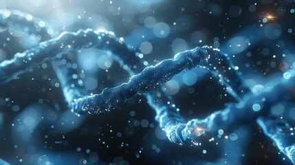 Leinwandbilder - DNA gene background science helix cell genetic medical biotechnology biology bio. Technology gene DNA abstract molecule medicine blue 3D background research digital futuristic human. Generative AI.