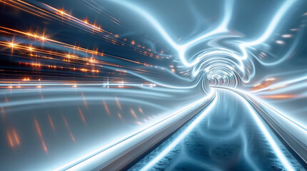 Aufkleber - High-speed data transmission and its significance in global connectivity, Long Exposure. Generative AI.