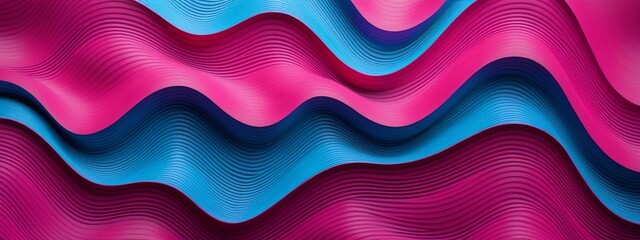 Wall Mural - 3D seamless patterns. Abstract purple background. Futuristic pink and blue wave lines. Abstract blue and purple liquid wavy shapes futuristic banner. Glowing retro waves background.