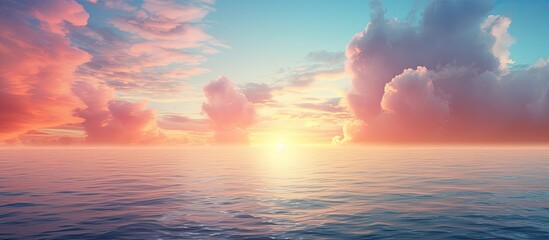 Poster - Beautiful morning sky with a sunrise over the sea, perfect for a copy space image.