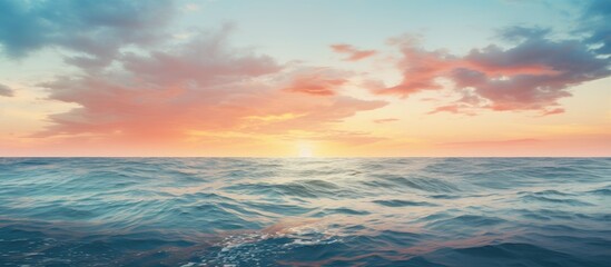 Poster - The ocean in the morning under an unusual sky, providing a unique copy space image.