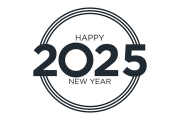 Wall Mural - 2025 Happy New Year logo design vector