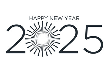 Wall Mural - 2025 Happy New Year logo design vector