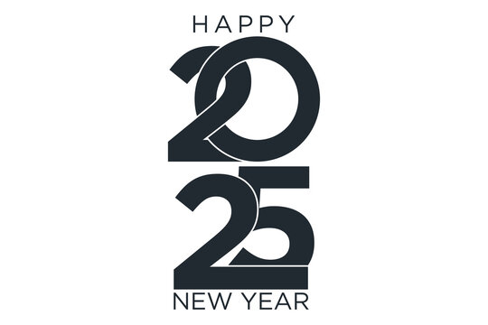 2025 Happy New Year logo design vector