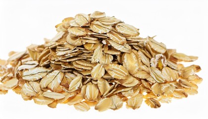 oat flakes isolated on white background flakes for oatmeal and granola image of oat flakes for you design