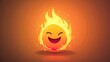 © Mehram - Minimalist fire emoji wallpaper with bold colors and clean abstract patterns, sleek and stylish for contemporary device backgrounds