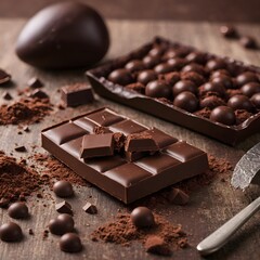 chocolate on the table in different shapes