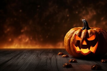 halloween background with pumpkin, generative ai