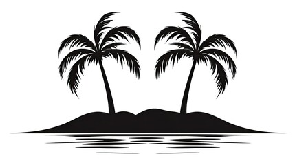 Wall Mural - tropical island with palm trees