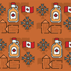 Canvas Print - Canada icon pattern background Vector