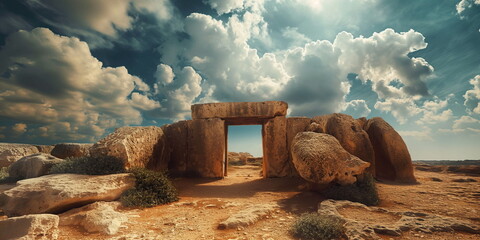Wall Mural - In the mystical atmosphere of the Mnajdra complex _002
