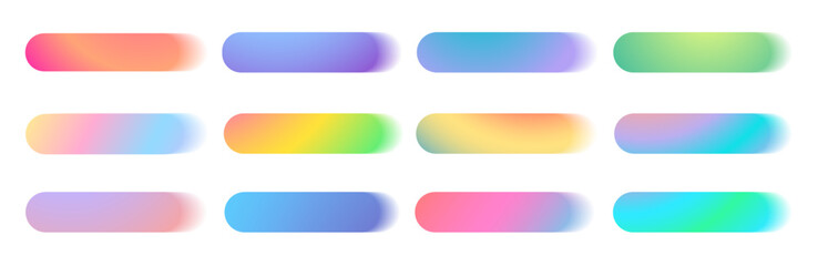 Gradient Web Buttons Set. Blank buttons for web site, UI, mobile devices. Vector illustration