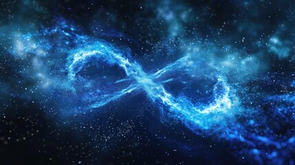 abstract background with a glowing infinity loop.