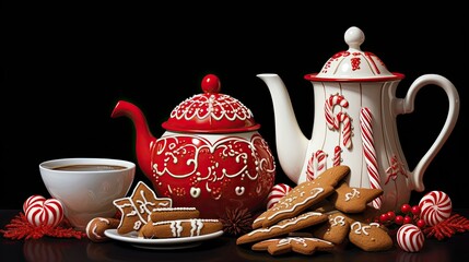 Wall Mural - cup of tea and cookies